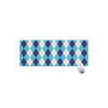 White And Blue Argyle Pattern Print Extended Mouse Pad