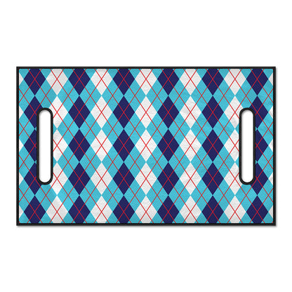 White And Blue Argyle Pattern Print Golf Cart Seat Cover