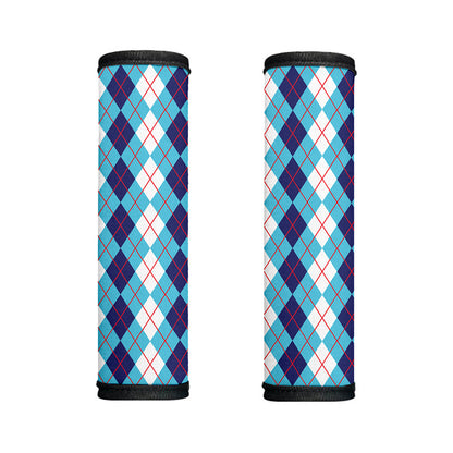 White And Blue Argyle Pattern Print Handle Covers