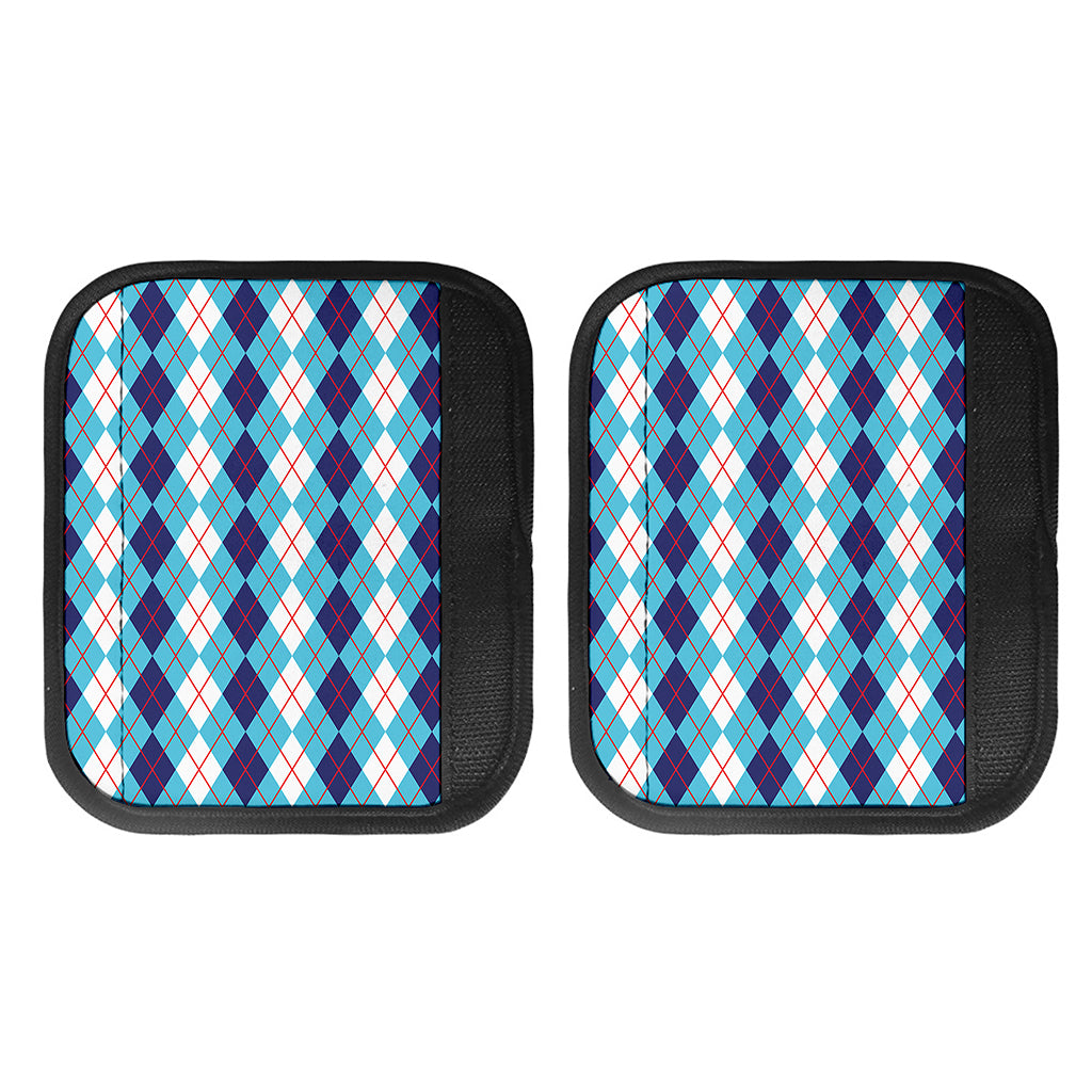 White And Blue Argyle Pattern Print Handle Covers