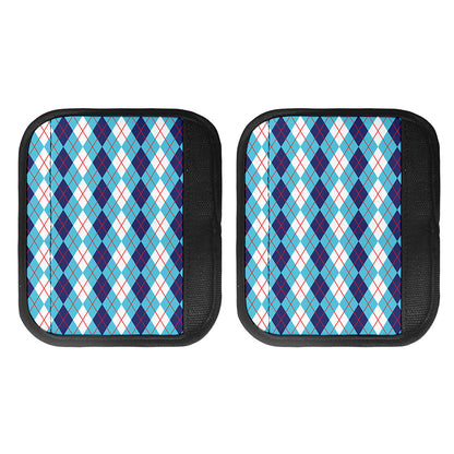 White And Blue Argyle Pattern Print Handle Covers