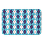 White And Blue Argyle Pattern Print Indoor Door Mat