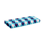 White And Blue Argyle Pattern Print Piano Keyboard Cover