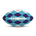 White And Blue Argyle Pattern Print Rugby Ball