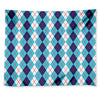 White And Blue Argyle Pattern Print Tapestry