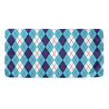 White And Blue Argyle Pattern Print Towel