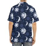 White And Blue Celestial Pattern Print Aloha Shirt