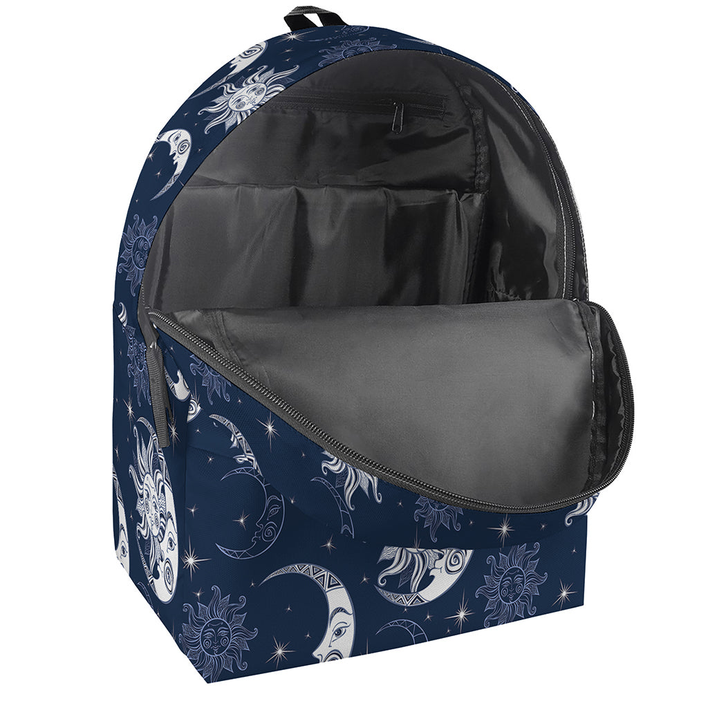 White And Blue Celestial Pattern Print Backpack
