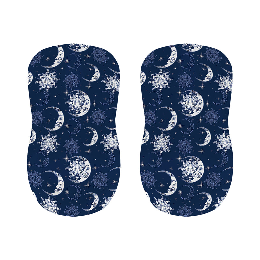White And Blue Celestial Pattern Print Bar Stool Covers
