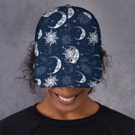White And Blue Celestial Pattern Print Baseball Cap