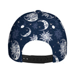 White And Blue Celestial Pattern Print Baseball Cap