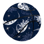 White And Blue Celestial Pattern Print Basketball