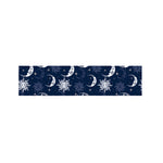White And Blue Celestial Pattern Print Bed Runner