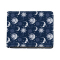 White And Blue Celestial Pattern Print Bifold Wallet