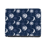 White And Blue Celestial Pattern Print Bifold Wallet