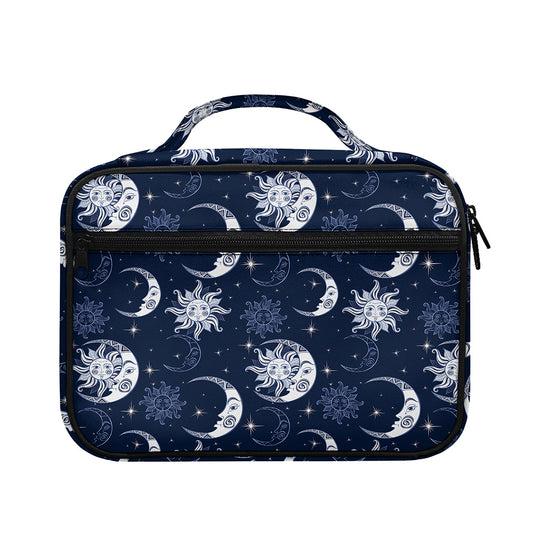 White And Blue Celestial Pattern Print Briefcase Bible Bag