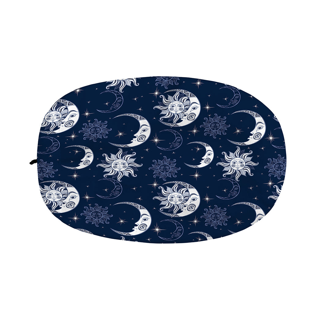 White And Blue Celestial Pattern Print Car Side Mirror Covers