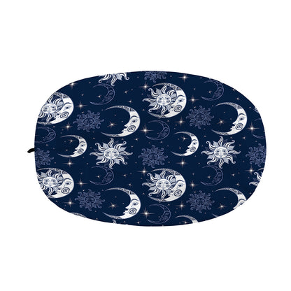 White And Blue Celestial Pattern Print Car Side Mirror Covers