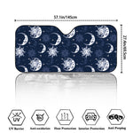 White And Blue Celestial Pattern Print Car Windshield Sun Shade