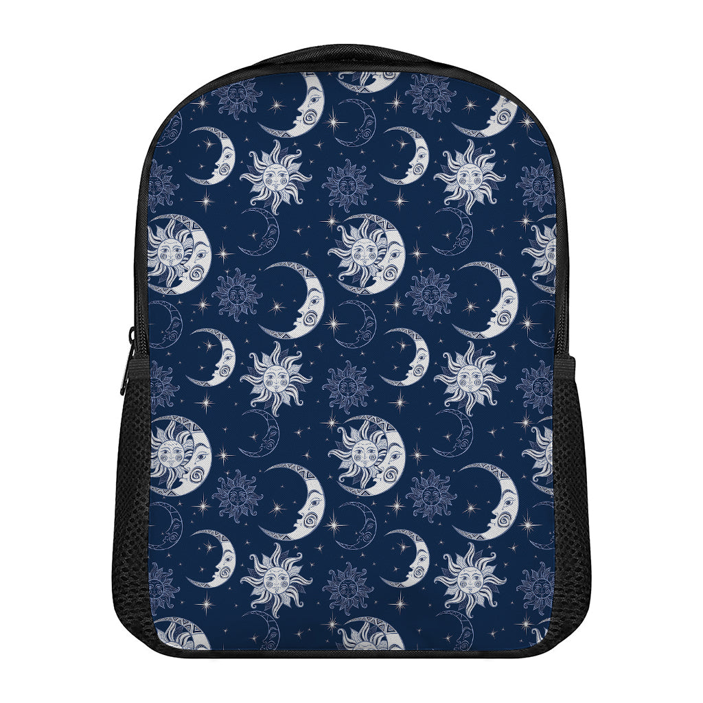 White And Blue Celestial Pattern Print Casual Backpack