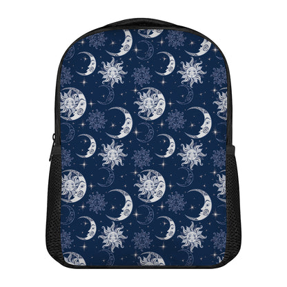 White And Blue Celestial Pattern Print Casual Backpack