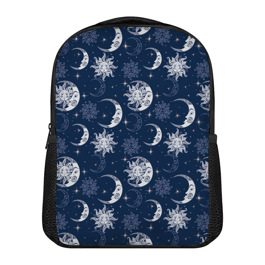 White And Blue Celestial Pattern Print Casual Backpack