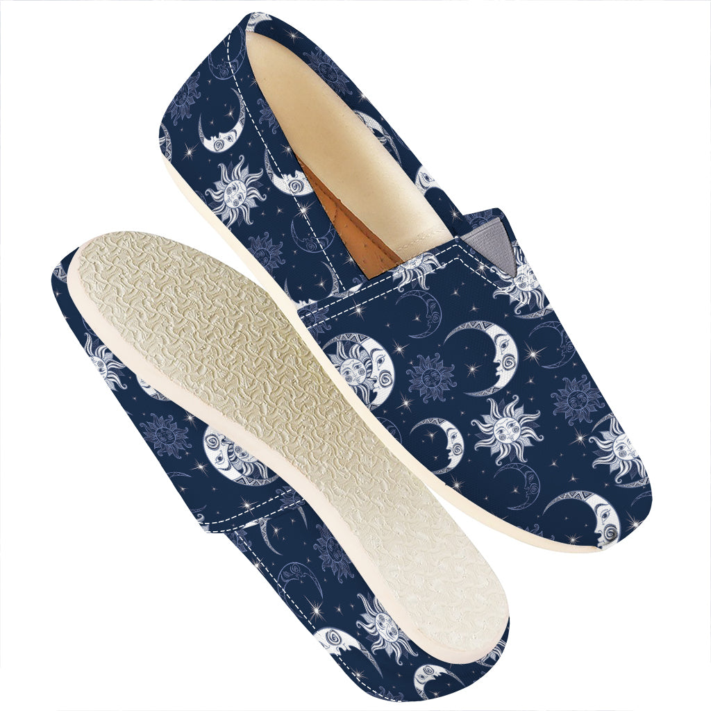 White And Blue Celestial Pattern Print Casual Shoes