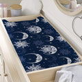 White And Blue Celestial Pattern Print Changing Pad Cover
