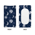 White And Blue Celestial Pattern Print Changing Pad Cover