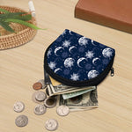 White And Blue Celestial Pattern Print Coin Purse
