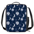 White And Blue Celestial Pattern Print Crossbody Lunch Bag