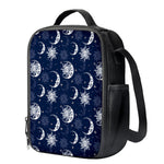 White And Blue Celestial Pattern Print Crossbody Lunch Bag