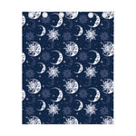 White And Blue Celestial Pattern Print Curtain
