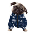 White And Blue Celestial Pattern Print Dog Zip Up Jacket