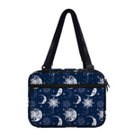White And Blue Celestial Pattern Print Double Strap Bible Bag