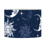 White And Blue Celestial Pattern Print Drum Lamp Shade