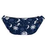 White And Blue Celestial Pattern Print Fanny Pack