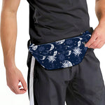 White And Blue Celestial Pattern Print Fanny Pack