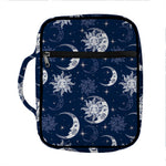 White And Blue Celestial Pattern Print Front Pocket Bible Bag