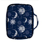 White And Blue Celestial Pattern Print Front Pocket Bible Bag