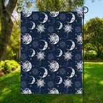 White And Blue Celestial Pattern Print Garden Flag
