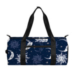 White And Blue Celestial Pattern Print Gym Bag