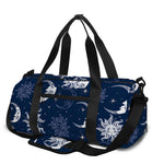 White And Blue Celestial Pattern Print Gym Bag