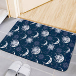 White And Blue Celestial Pattern Print Indoor Door Mat