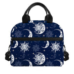 White And Blue Celestial Pattern Print Insulated Lunch Bag