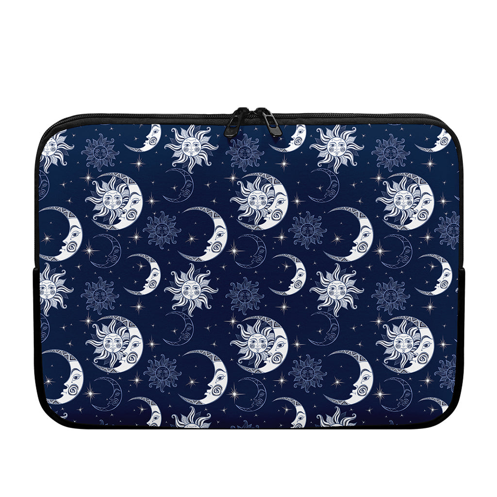 White And Blue Celestial Pattern Print Laptop Sleeve