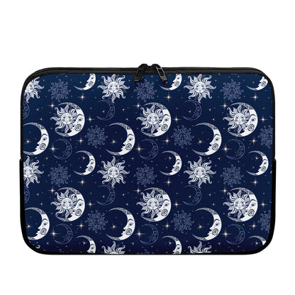 White And Blue Celestial Pattern Print Laptop Sleeve