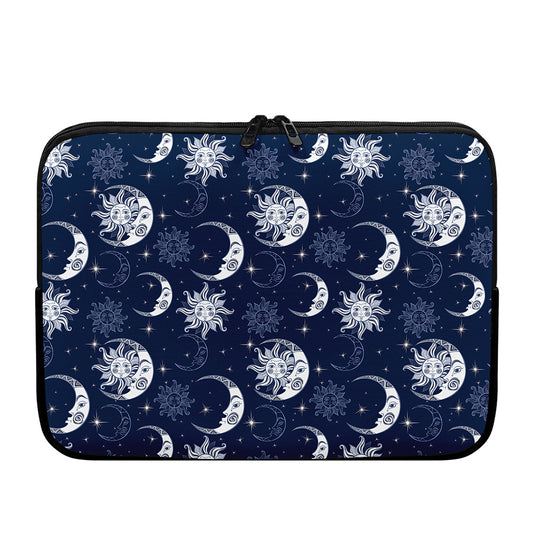 White And Blue Celestial Pattern Print Laptop Sleeve