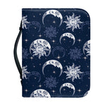 White And Blue Celestial Pattern Print Leather Bible Cover