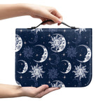 White And Blue Celestial Pattern Print Leather Bible Cover